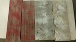 NatureAged Lumber Painted Red and White Samples