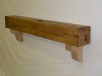SOLD - bc# 100710 - 6.5x6.75 x 4.83' Specialty Mantel, Processed - 17.66 bf - S4S Chestnut Mantel - Finished with Lt. Brn. wax.