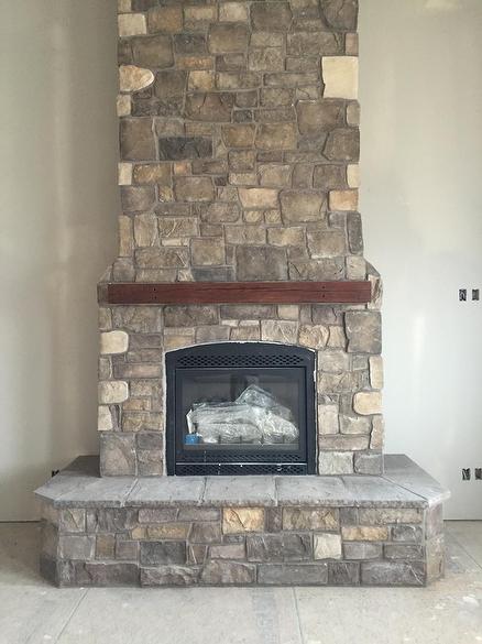 Finished Hand-Hewn Walnut mantel