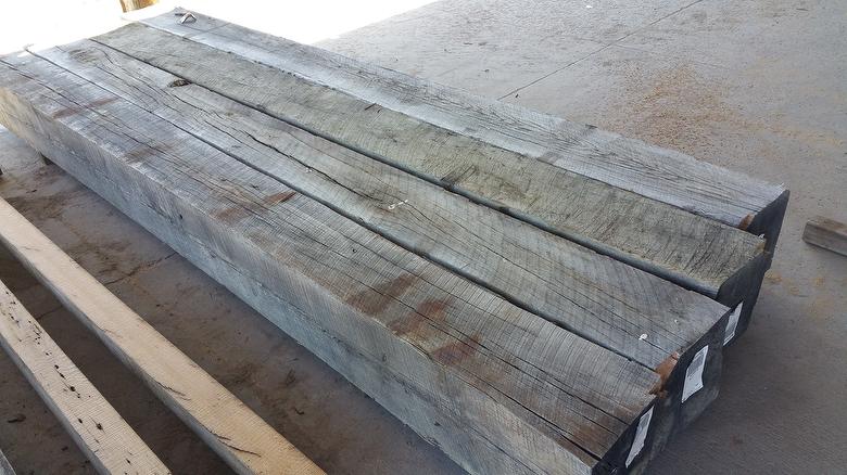 11-12 x 11-12 Weathered Oak Timbers (likely 2 White Oak + 2 Red Oak)
