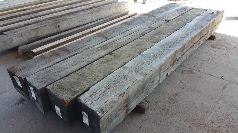 11-12 x 11-12 Weathered Oak Timbers (likely 2 White Oak + 2 Red Oak)