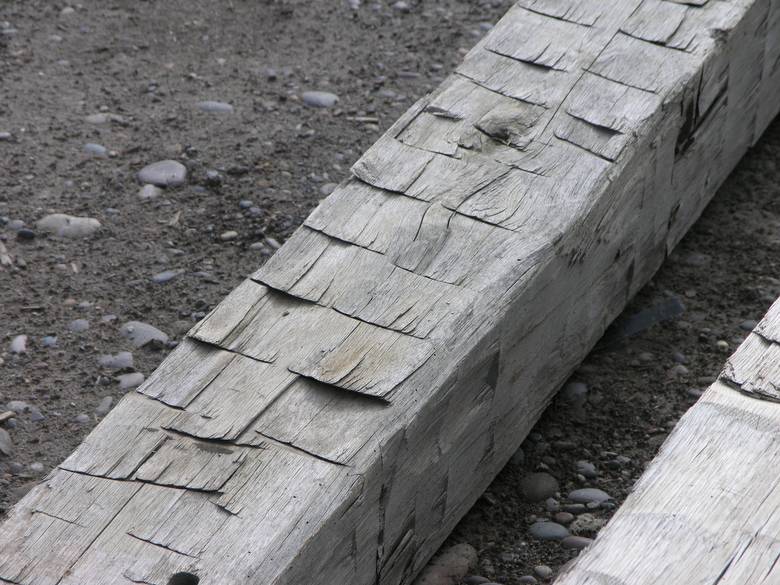 Oak Hand Hewn Timbers / long hand hewn timbers (close up/texture)