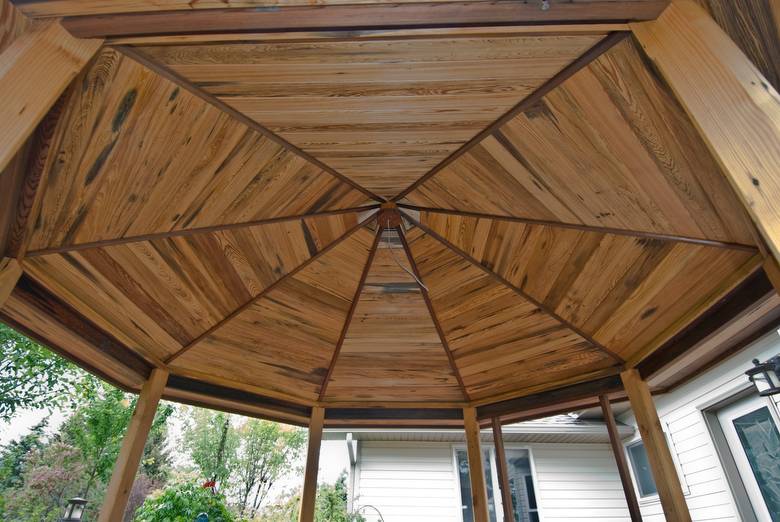 Gazebo / Cypress ceiling/redwood trim