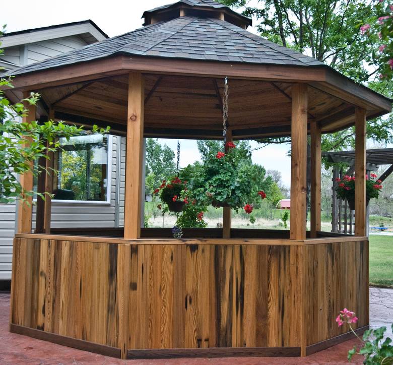 Gazebo / Cypress panel/ceiling, df posts, and redwood trim