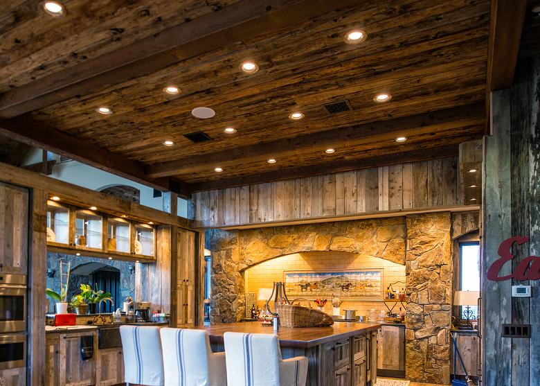 Gray Barnwood and Mushroomwood Ceiling