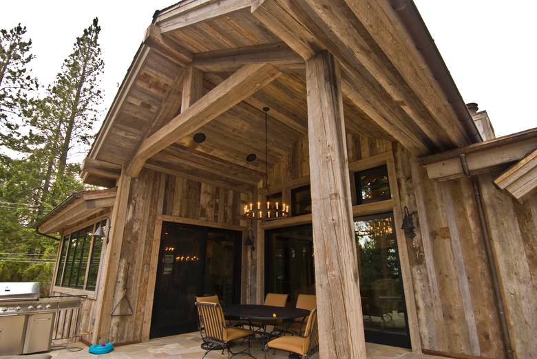 weathered TWII timbers & barnwood siding/exterior / weathered tw II timbers & barnwood