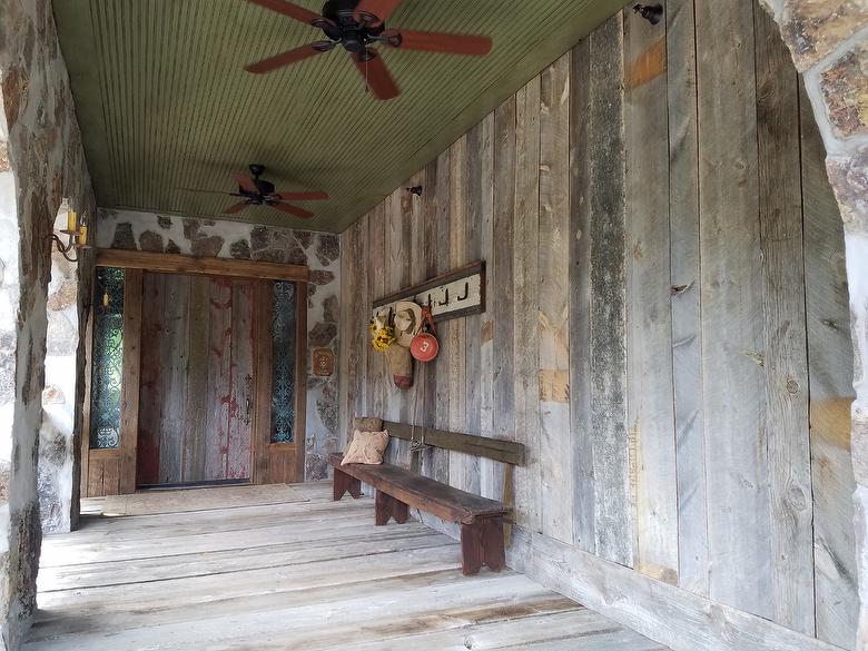 Antique Gray Rough Barnwood stairs and decking