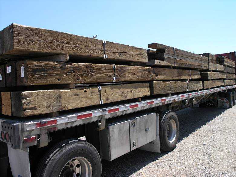 Pressure washed and resawn timber load for custome / DF and weathered timber load