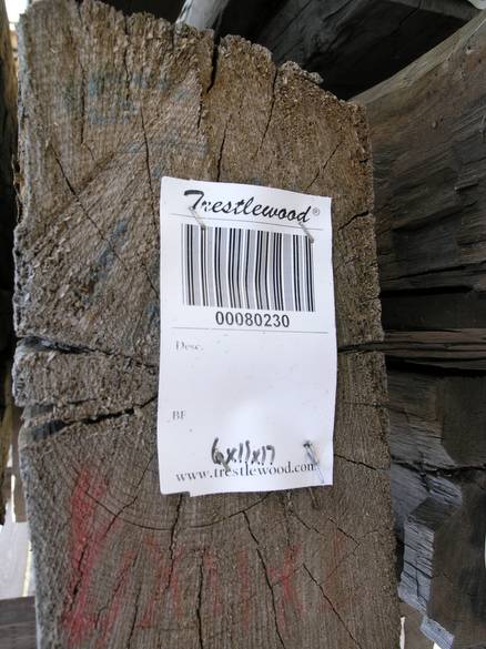 6x11 x 17' hand-hewn timber / barcode number 80230