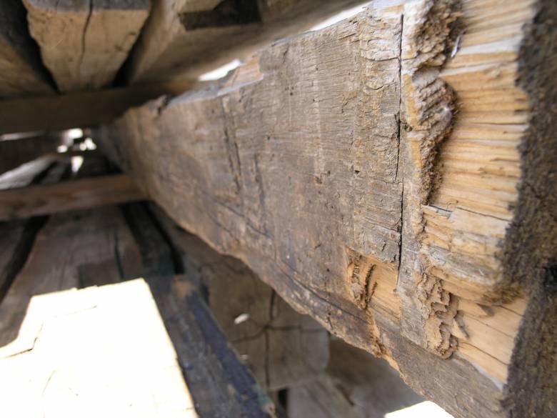 6x11 x 17' hand-hewn timber / usually more square, this hewn timber is rectangular