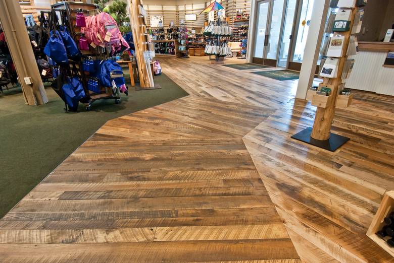 Trailblazer Mixed Hardwood Skip-Planed Floor / Retail Store