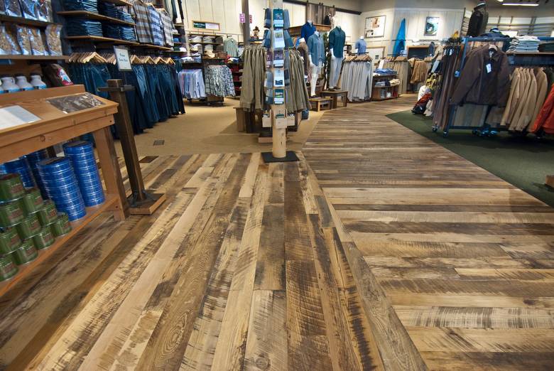 Trailblazer Mixed Hardwood Skip-Planed Floor / Retail Store