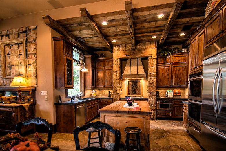 Hand-Hewn Timbers and Antique Brown Barnwood