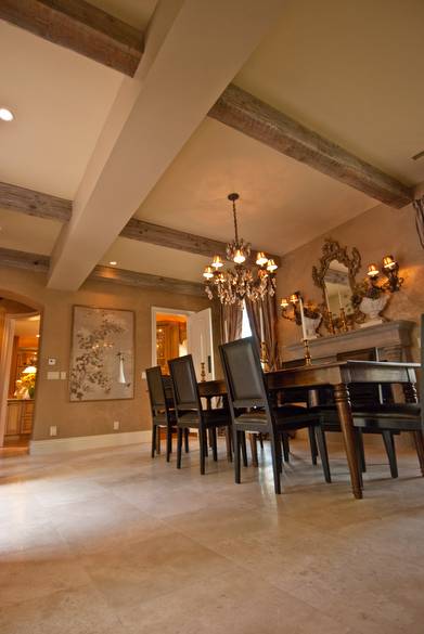 Trestlewood II Weathered Timbers in Dining Room