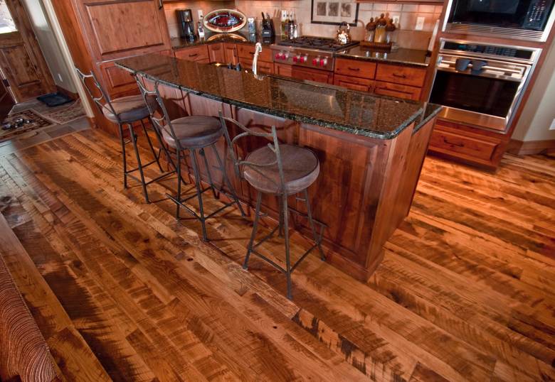 Rescued Hickory Skip-Planed T & G Floor / Skip-Planed Resc. Hickory T & G