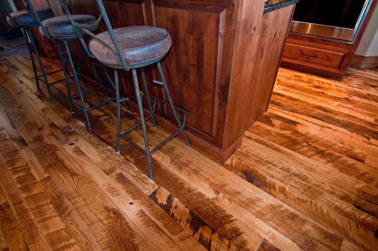Rescued Hickory Skip-Planed T & G Floor / Skip-Planed Resc. Hickory T & G