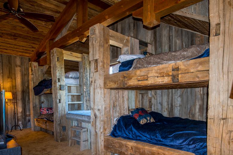 Gray Barnwood, Hewn Timbers, Mushroomwood Ceiling