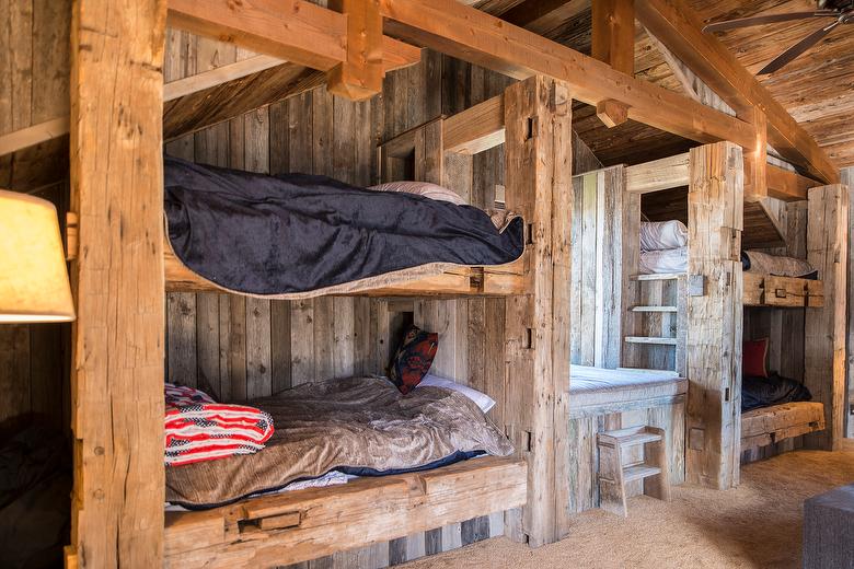 Gray Barnwood, Hewn Timbers, Mushroomwood Ceiling