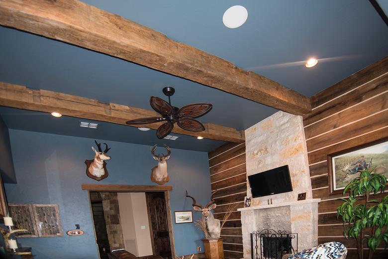 Hand-Hewn Timbers and Antique Brown Barnwood