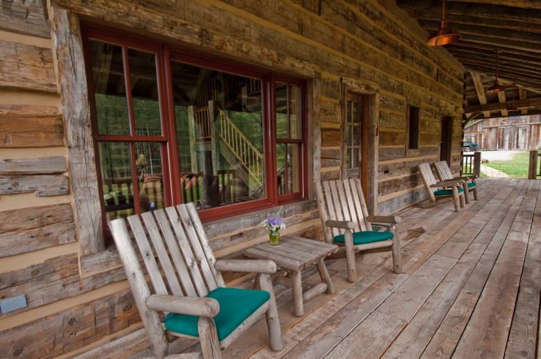 Hand-Hewn Skins and Barnwood Decking