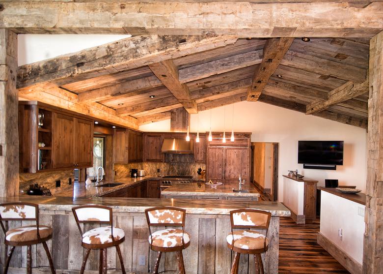 Interior: Hewn Timbers and Antique Gray Barnwood