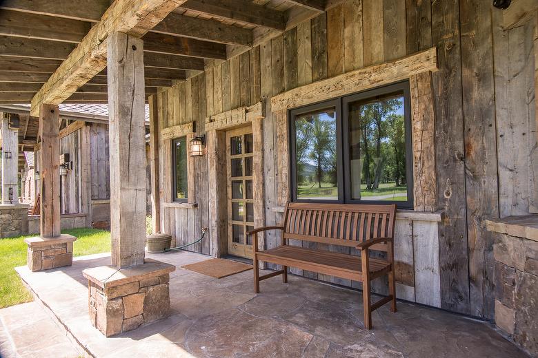 Exterior:  Hand-Hewn Timbers/WeatheredBlend Timbers and Antique Gray Barnwood