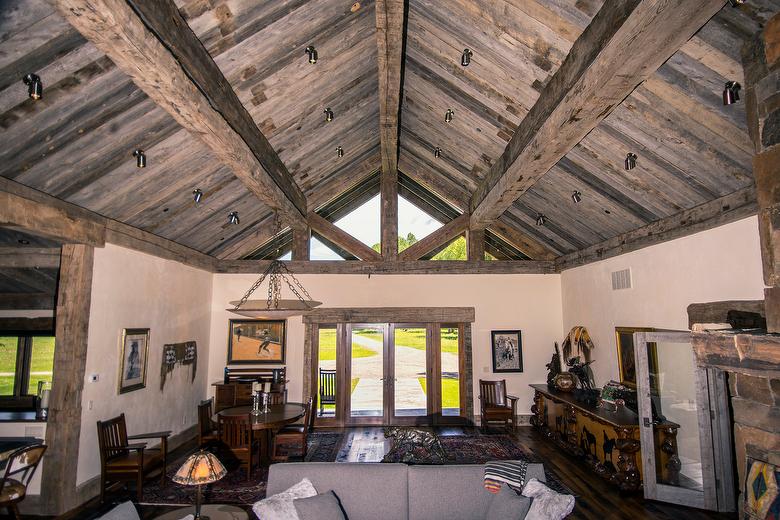 Interior: Hewn Timbers and Antique Gray Barnwood