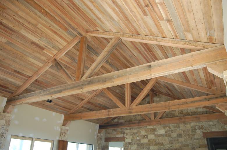 TWII Timber Trusses and TWII Resawn Slab Ceiling