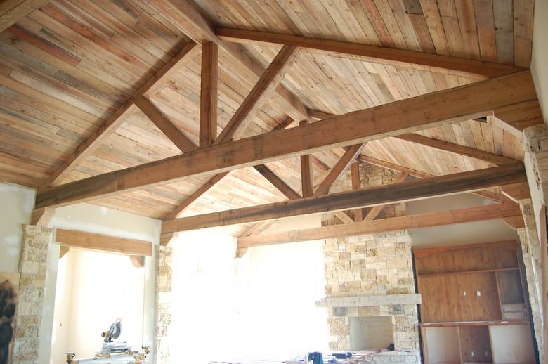 TWII Timber Trusses and TWII Resawn Slab Ceiling