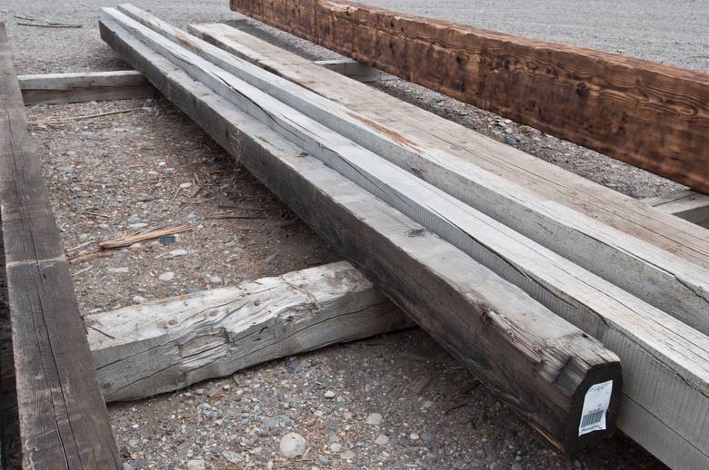 bc # 00101180(6x8 x 25')--
 Weathered DF Timber (1 Cut 
 6" Edge)