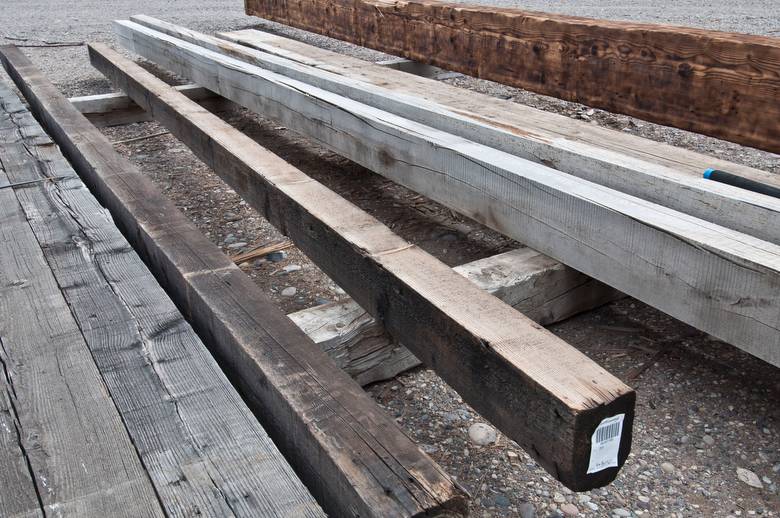 bc # 00101180(6x8 x 25')--
 Weathered DF Timber (1 Cut
 6" Edge)
