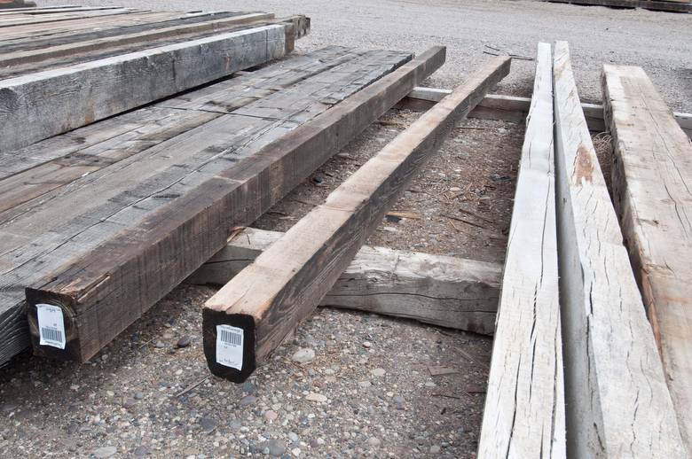 bc # 00101180(6x8 x 25')--
 Weathered DF Timber (1 Cut 
 6" Edge)
