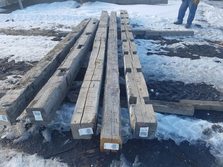 left to right:  8 x 9 x 16, 7 x 8 x 17, 8 x 9 x 17 Hand-Hewn Timbers