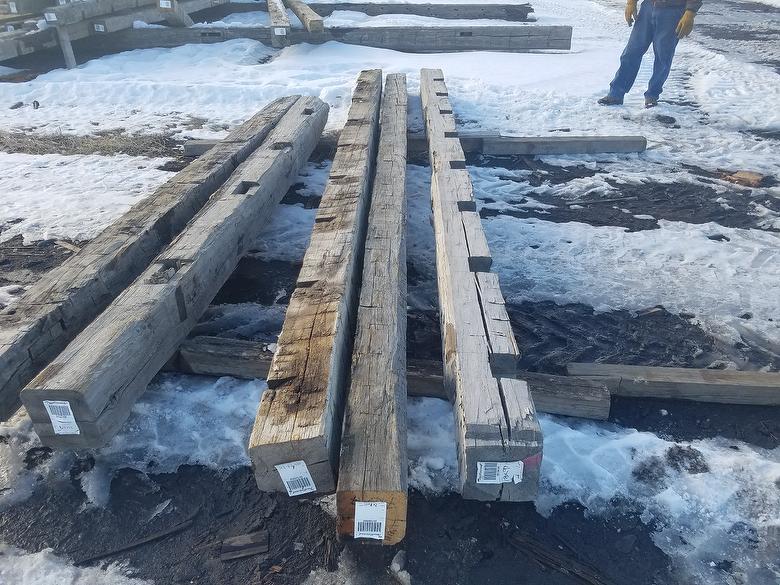 left to right:  8 x 9 x 16, 7 x 8 x 17, 8 x 9 x 17 Hand-Hewn Timbers