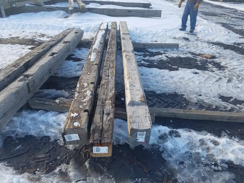 left to right:  8 x 9 x 16, 7 x 8 x 17, 8 x 9 x 17 Hand-Hewn Timbers