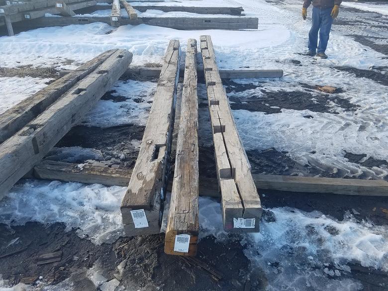 left to right:  8 x 9 x 16, 7 x 8 x 17, 8 x 9 x 17 Hand-Hewn Timbers