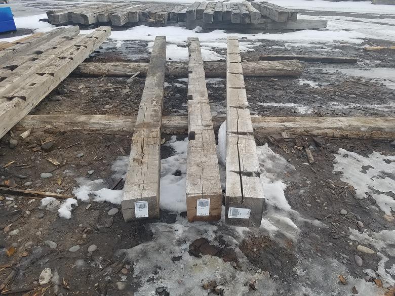 left to right:  7 x 8 x 18, 8 x 9 x 18, 9 x 9 x 18 hewn oak