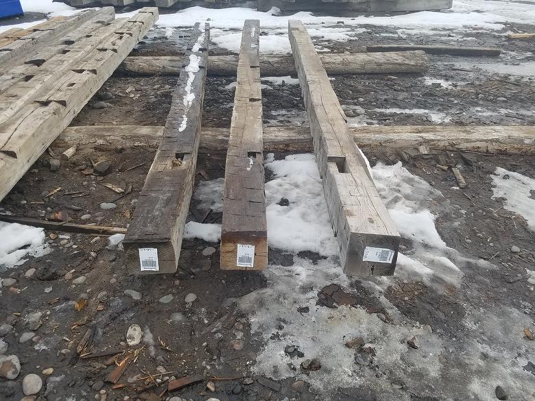 left to right:  7 x 8 x 18, 8 x 9 x 18, 9 x 9 x 18 hewn oak