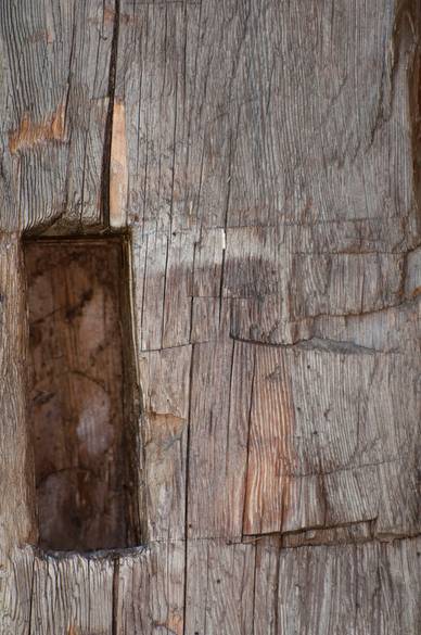 Hand-Hewn Timber Close-Up (Mortice Pocket)