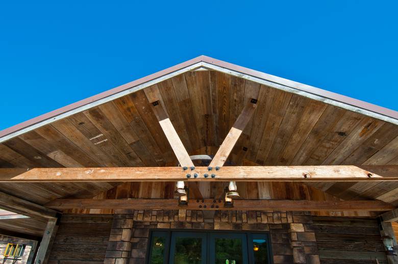 Truss and southern yellow pine ceiling 