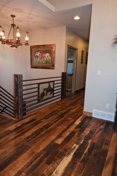 Trailblazer Mixed Hardwood Skip-Planed Floor (Stair Timbers are Weathered DF)