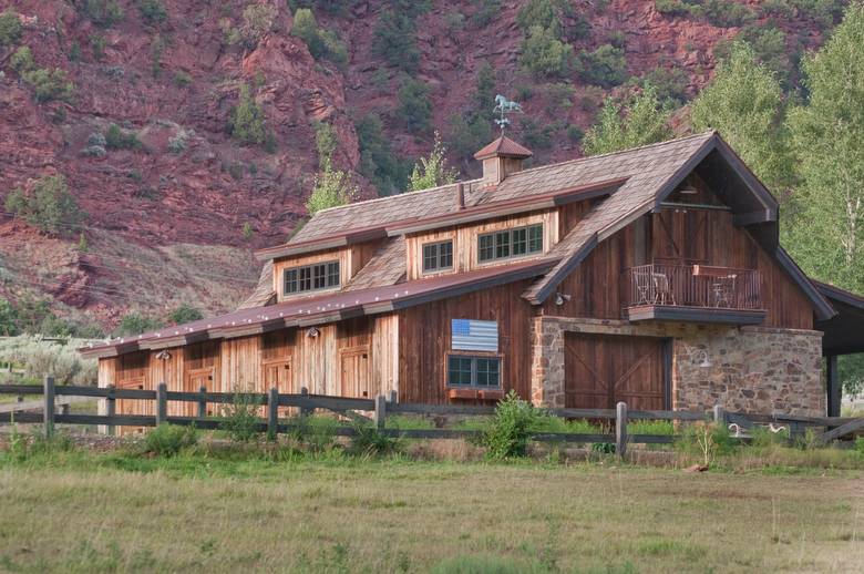 Brown barnwood siding  