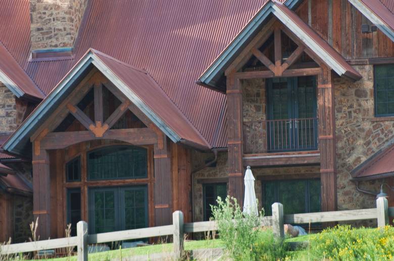 Brown barnwood siding  and Weathered timbers