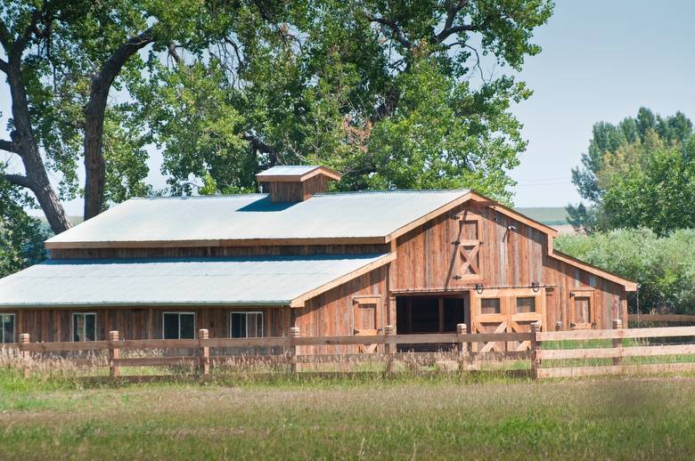 Barn with Brown Barnwood Exterior Siding