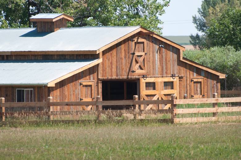 Barn with Brown Barnwood Exterior Siding