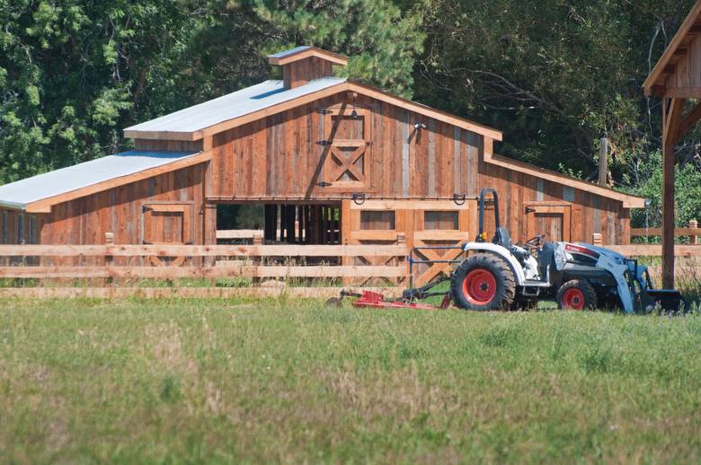 Barn with Brown Barnwood Exterior Siding