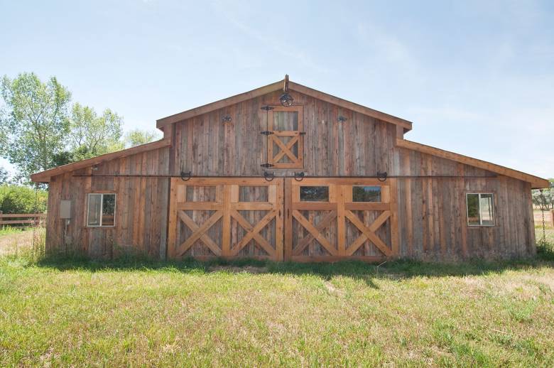 Barn with Brown Barnwood Exterior Siding