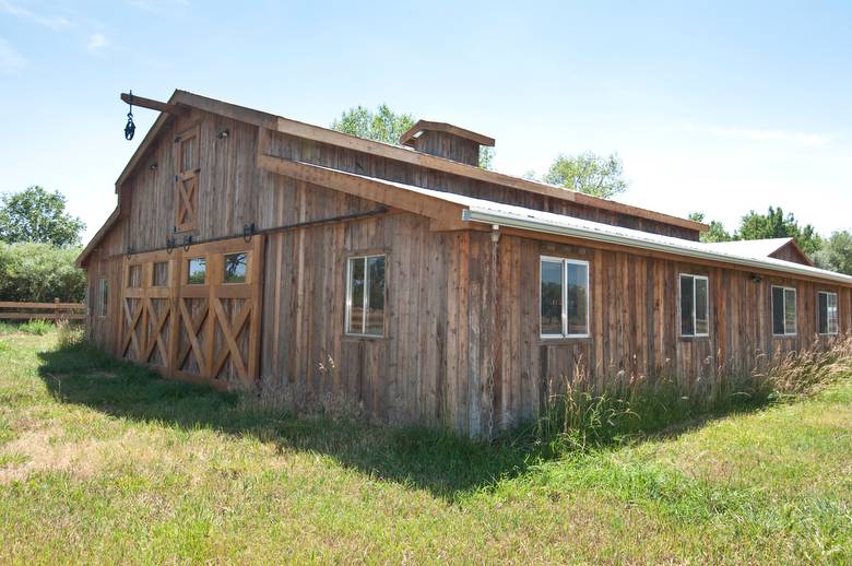 Barn with Brown Barnwood Exterior Siding