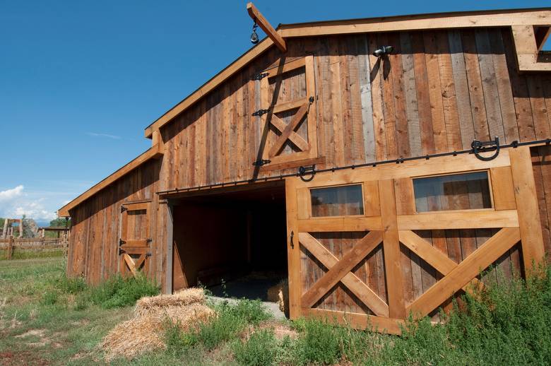 Barn with Brown Barnwood Exterior Siding