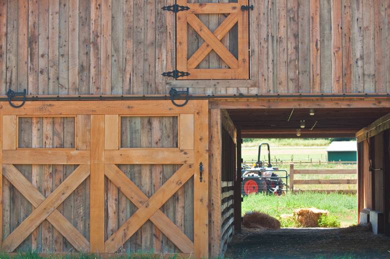 Barn with Brown Barnwood Exterior Siding